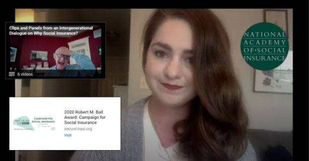 A screengrab of former intern Lillie Hiegel presenting her intern project in 2020.