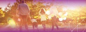 Family at park enjoying the outdoors together